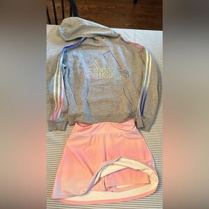 Back to School-Girls Adidas loose fit hoodie and Runway skort- Girls (12-14)